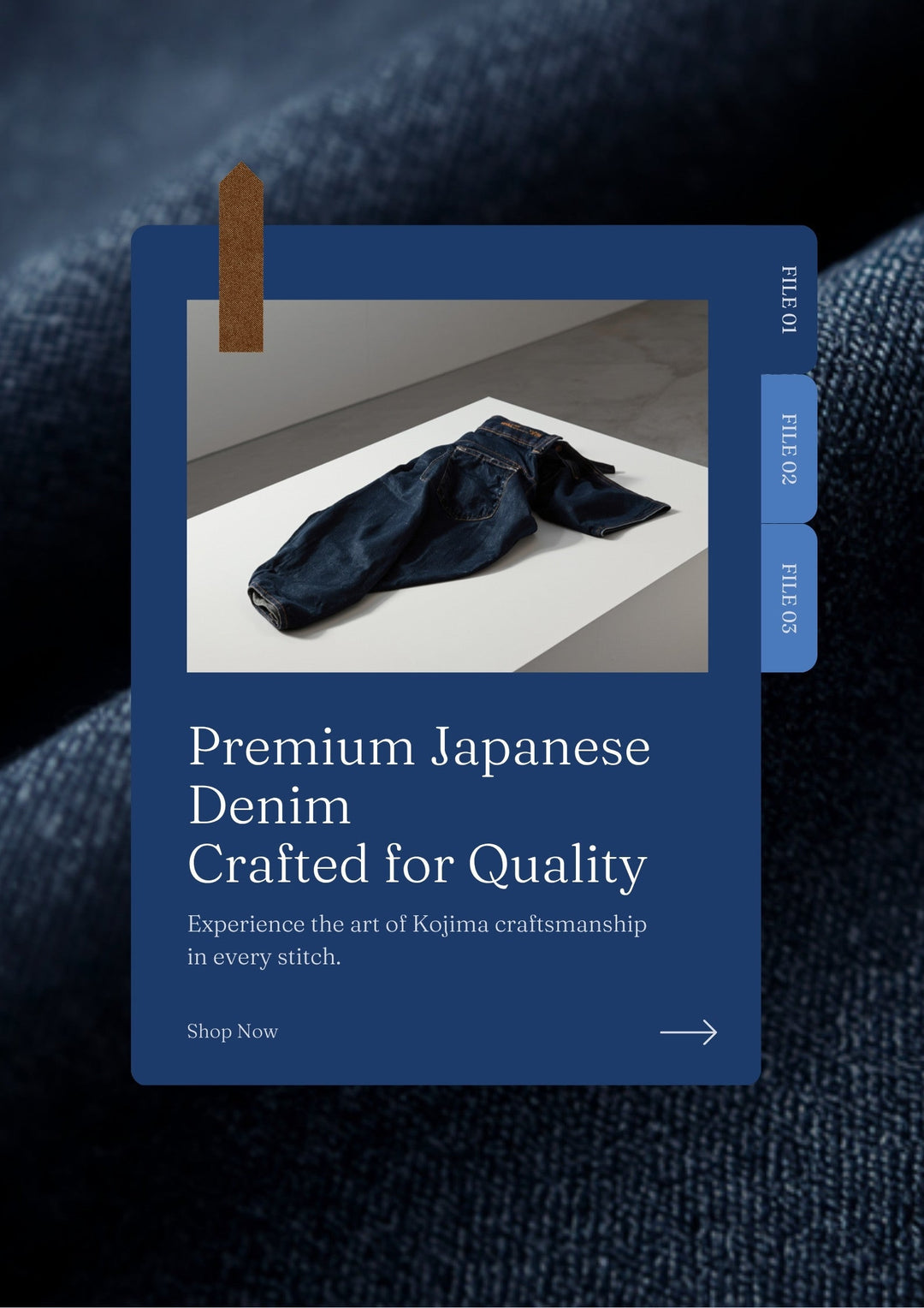 Japanese raw denim brands — premium Kojima Okayama selvedge denim hero