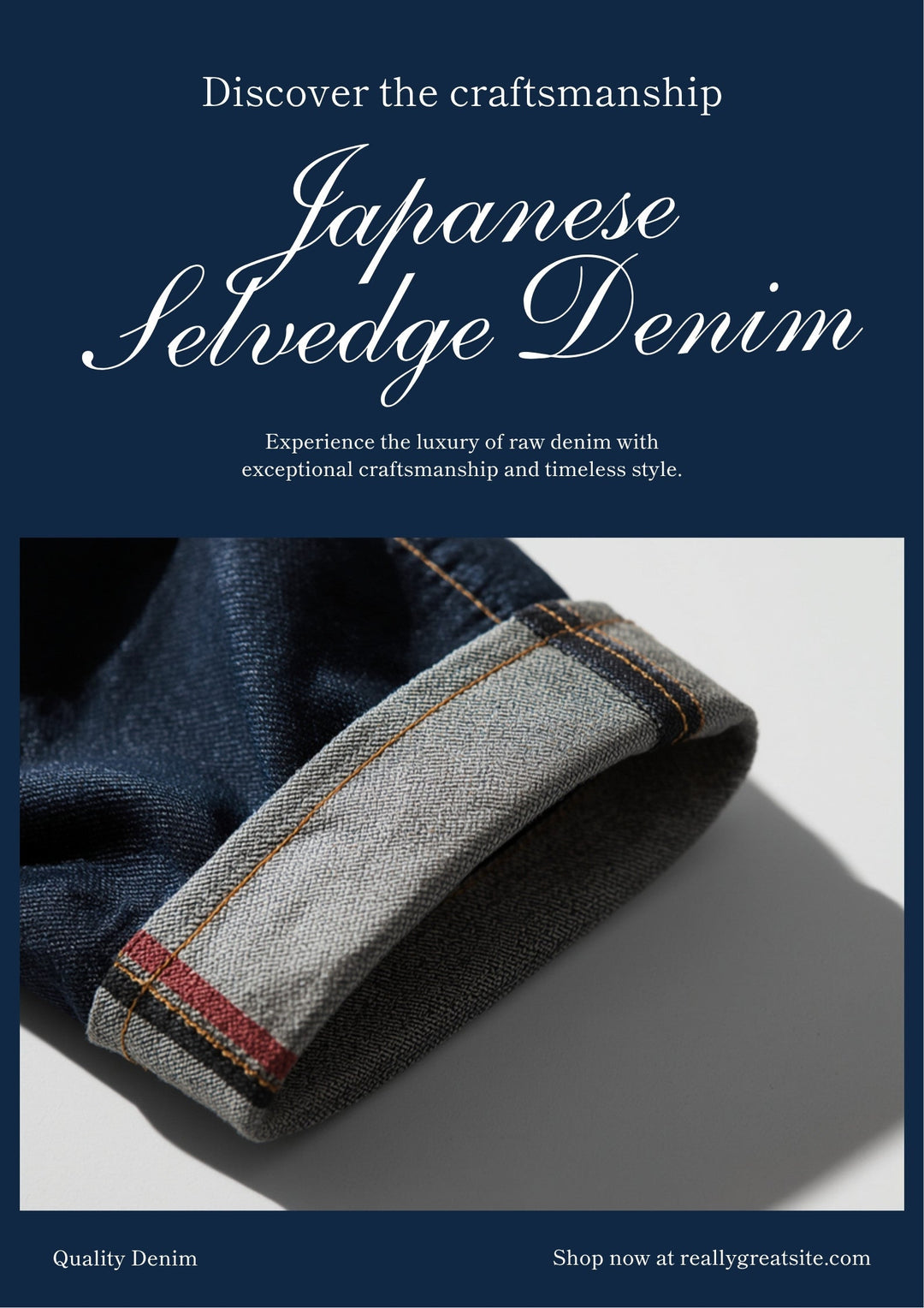 Selvedge ID colored line on the cuffed hem of Japanese selvedge denim