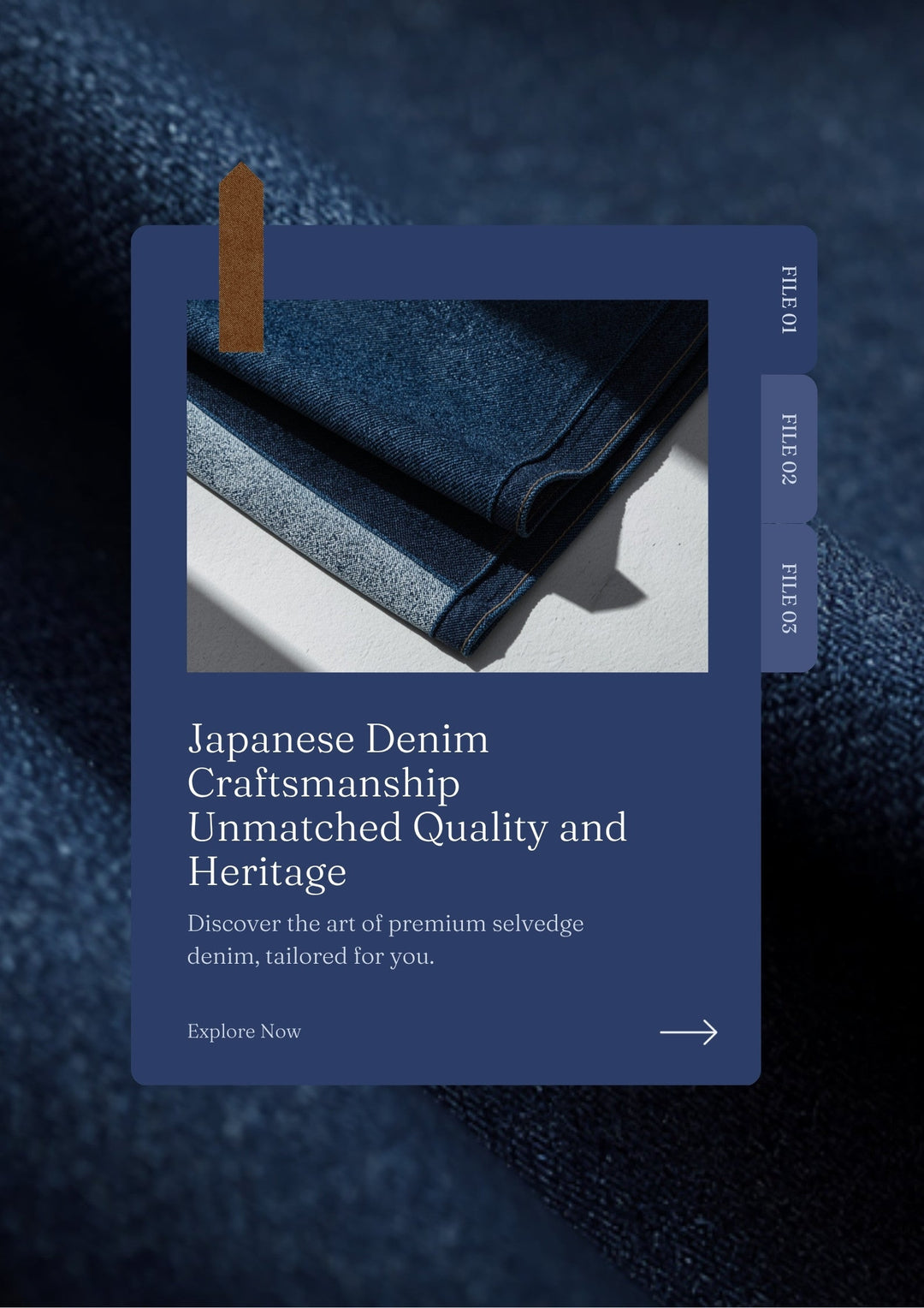 The Strike Gold premium Japanese selvedge denim indigo blue fabric texture close-up