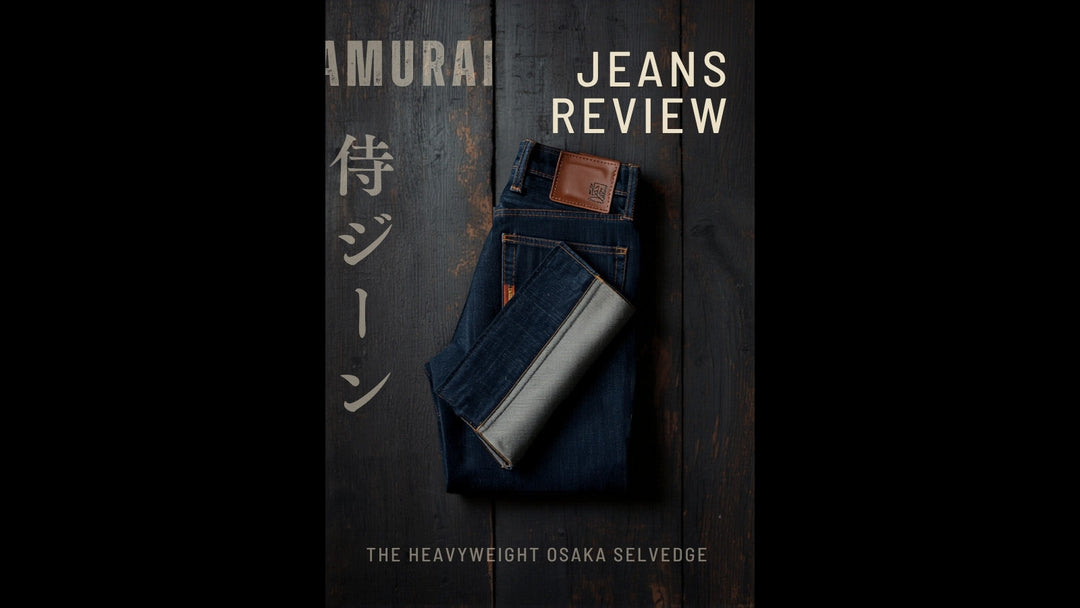 Samurai Jeans review hero image showing premium Japanese selvedge denim from Osaka